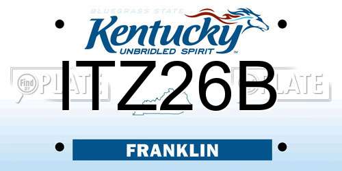 ITZ26B Kentucky License Plate
