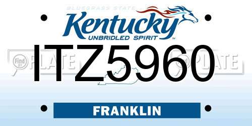 ITZ5960 Kentucky License Plate