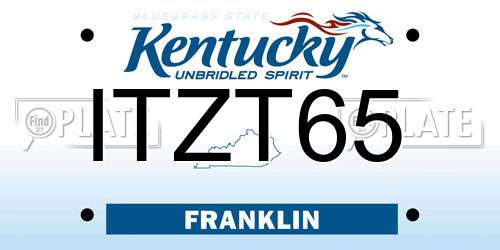 ITZT65 Kentucky License Plate