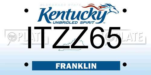 ITZZ65 Kentucky License Plate