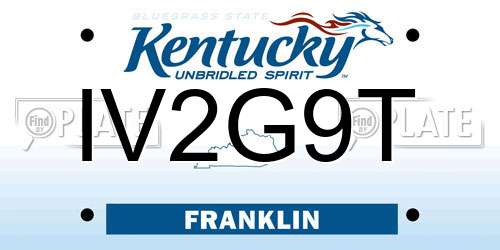 IV2G9T Kentucky License Plate
