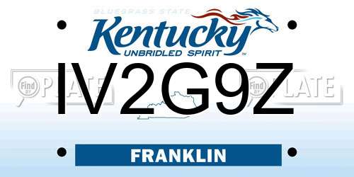 IV2G9Z Kentucky License Plate