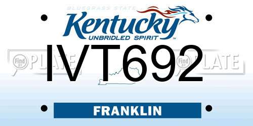IVT692 Kentucky License Plate