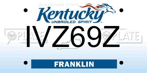 IVZ69Z Kentucky License Plate