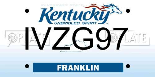 IVZG97 Kentucky License Plate
