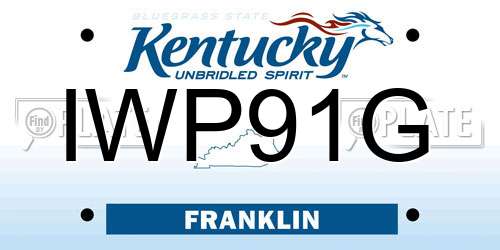 IWP91G Kentucky License Plate