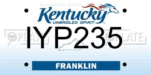 IYP235 Kentucky License Plate