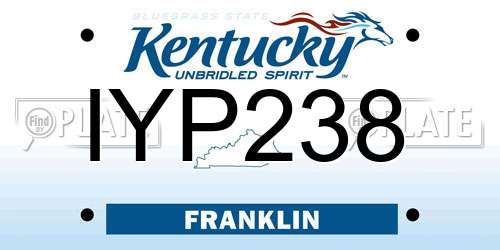 IYP238 Kentucky License Plate