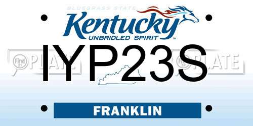 IYP23S Kentucky License Plate