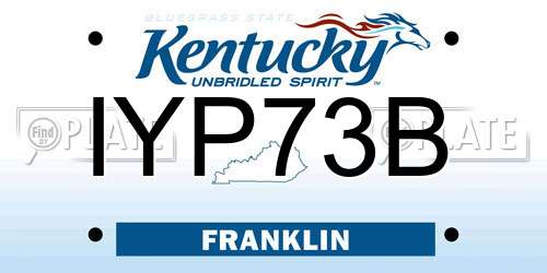 IYP73B Kentucky License Plate