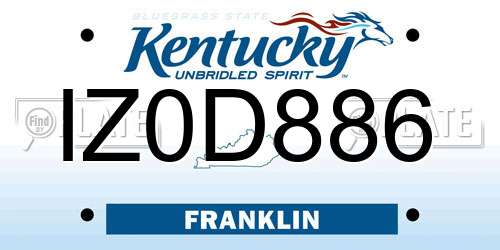 IZ0D886 Kentucky License Plate