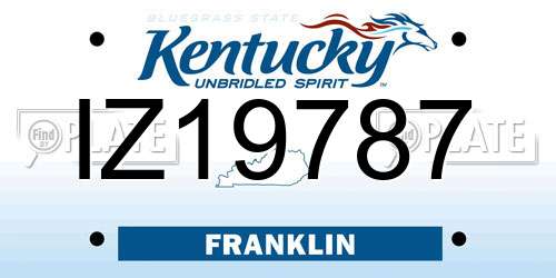 IZ19787 Kentucky License Plate
