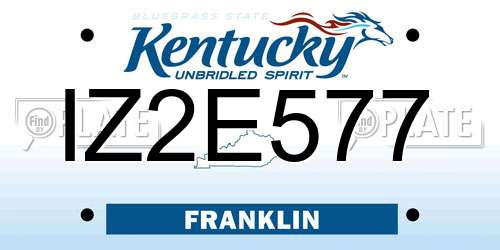 IZ2E577 Kentucky License Plate