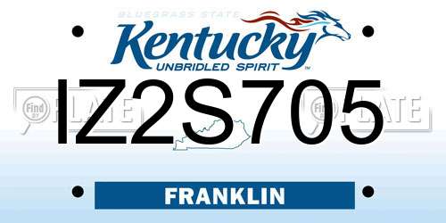 IZ2S705 Kentucky License Plate