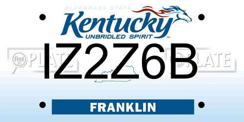 IZ2Z6B Kentucky License Plate