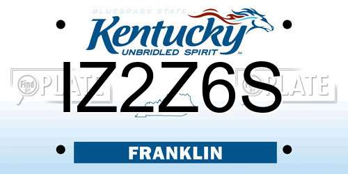 IZ2Z6S Kentucky License Plate