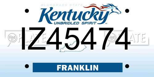 IZ45474 Kentucky License Plate