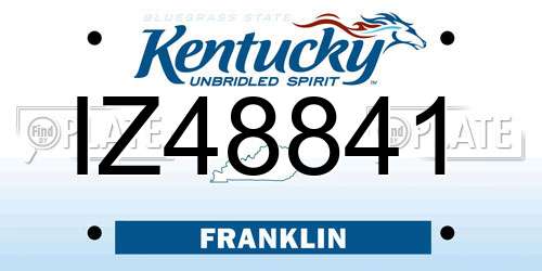 IZ48841 Kentucky License Plate