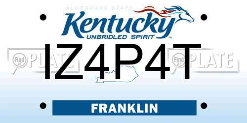 IZ4P4T Kentucky License Plate