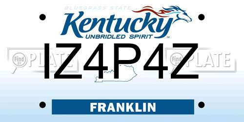 IZ4P4Z Kentucky License Plate