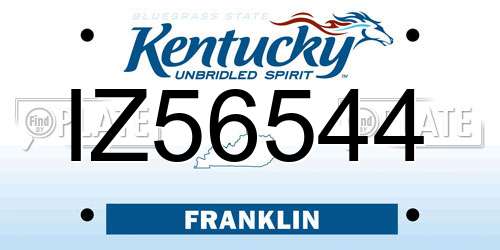 IZ56544 Kentucky License Plate
