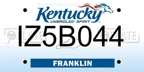 IZ5B044 Kentucky License Plate