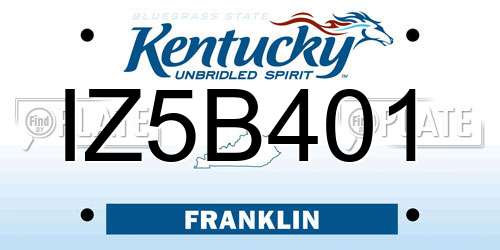 IZ5B401 Kentucky License Plate
