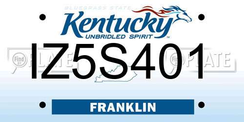IZ5S401 Kentucky License Plate