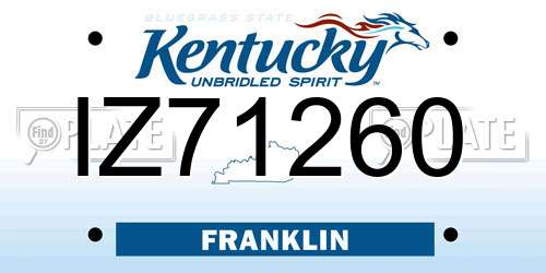 IZ71260 Kentucky License Plate