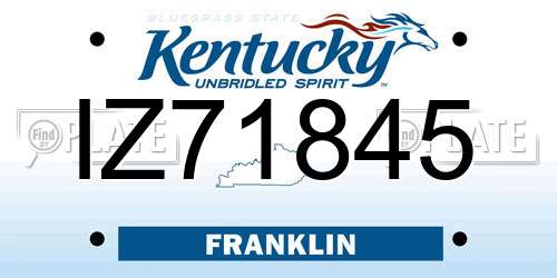IZ71845 Kentucky License Plate