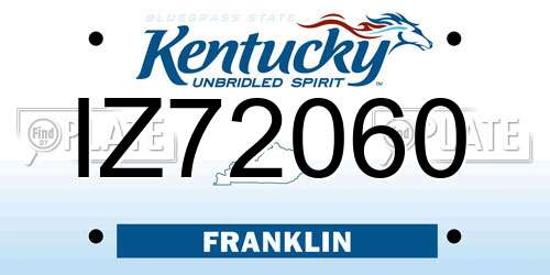 IZ72060 Kentucky License Plate