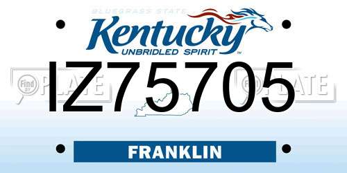 IZ75705 Kentucky License Plate