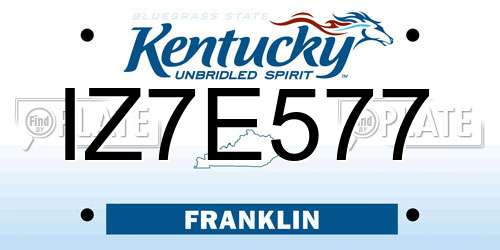 IZ7E577 Kentucky License Plate