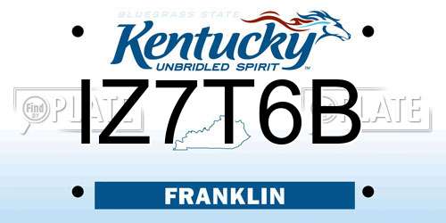 IZ7T6B Kentucky License Plate