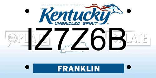 IZ7Z6B Kentucky License Plate