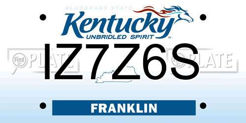 IZ7Z6S Kentucky License Plate