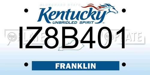 IZ8B401 Kentucky License Plate