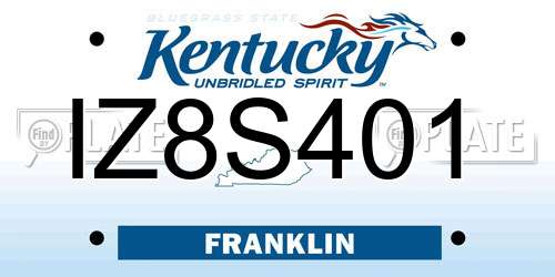 IZ8S401 Kentucky License Plate