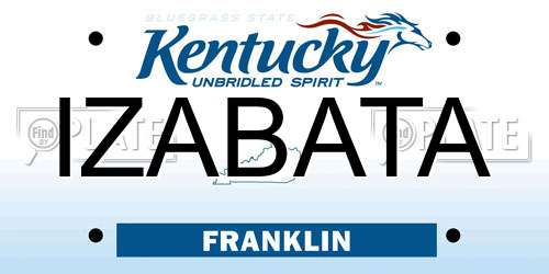 IZABATA Kentucky License Plate