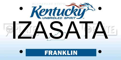 IZASATA Kentucky License Plate