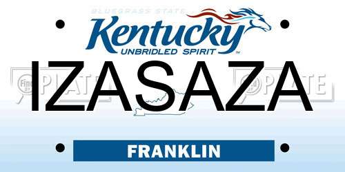 IZASAZA Kentucky License Plate