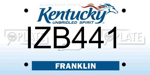 IZB441 Kentucky License Plate