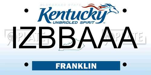 IZBBAAA Kentucky License Plate