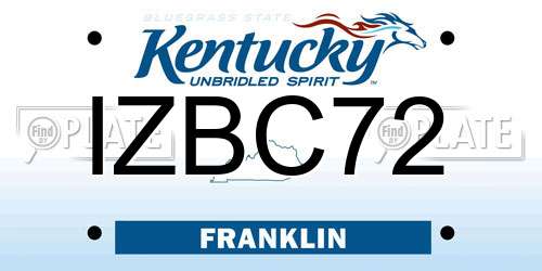 IZBC72 Kentucky License Plate