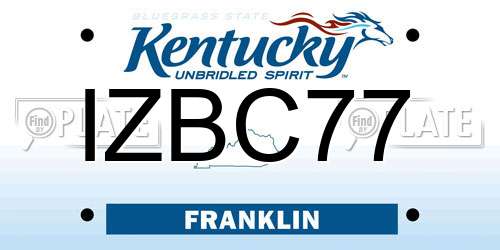 IZBC77 Kentucky License Plate
