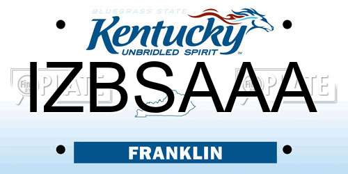 IZBSAAA Kentucky License Plate