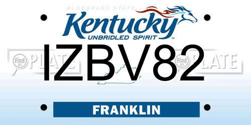 IZBV82 Kentucky License Plate