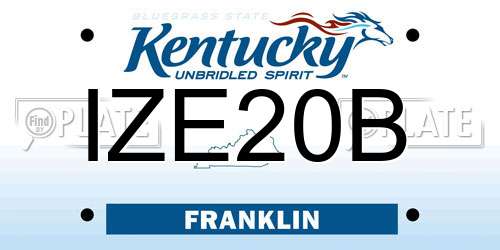 IZE20B Kentucky License Plate