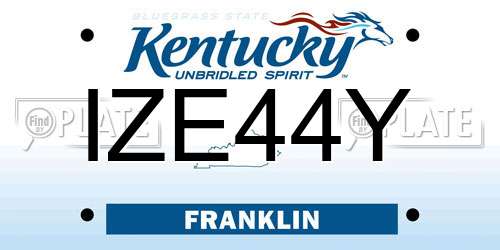 IZE44Y Kentucky License Plate