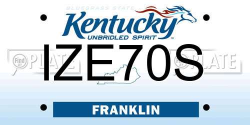 IZE70S Kentucky License Plate